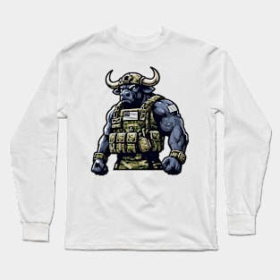 Tactical Minotaur Power Tee: Where Mythical Might Meets Modern Strength Long Sleeve T-Shirt